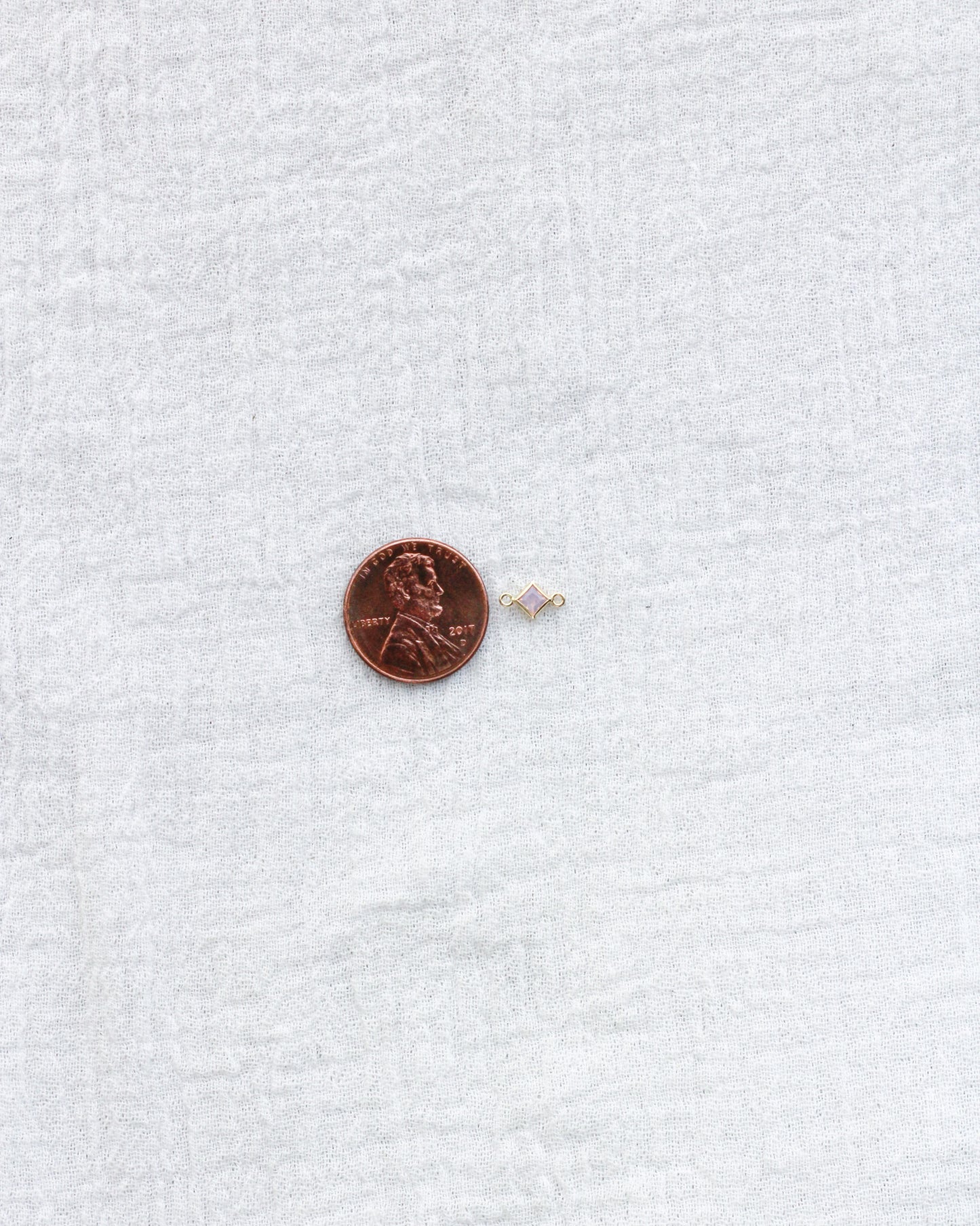 3mm Pink Opal Diamond Shaped Connector, CN314