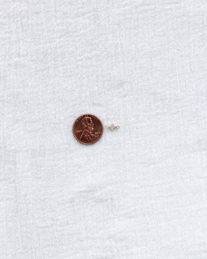 3mm Pink Opal Diamond Shaped Connector, CN314