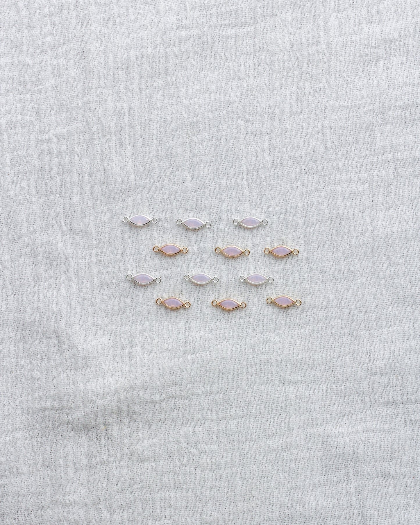 3mm Pink Opal Marquise Connector, CN318