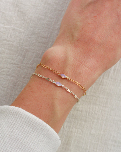 3mm Pink Opal Marquise Connector, CN318