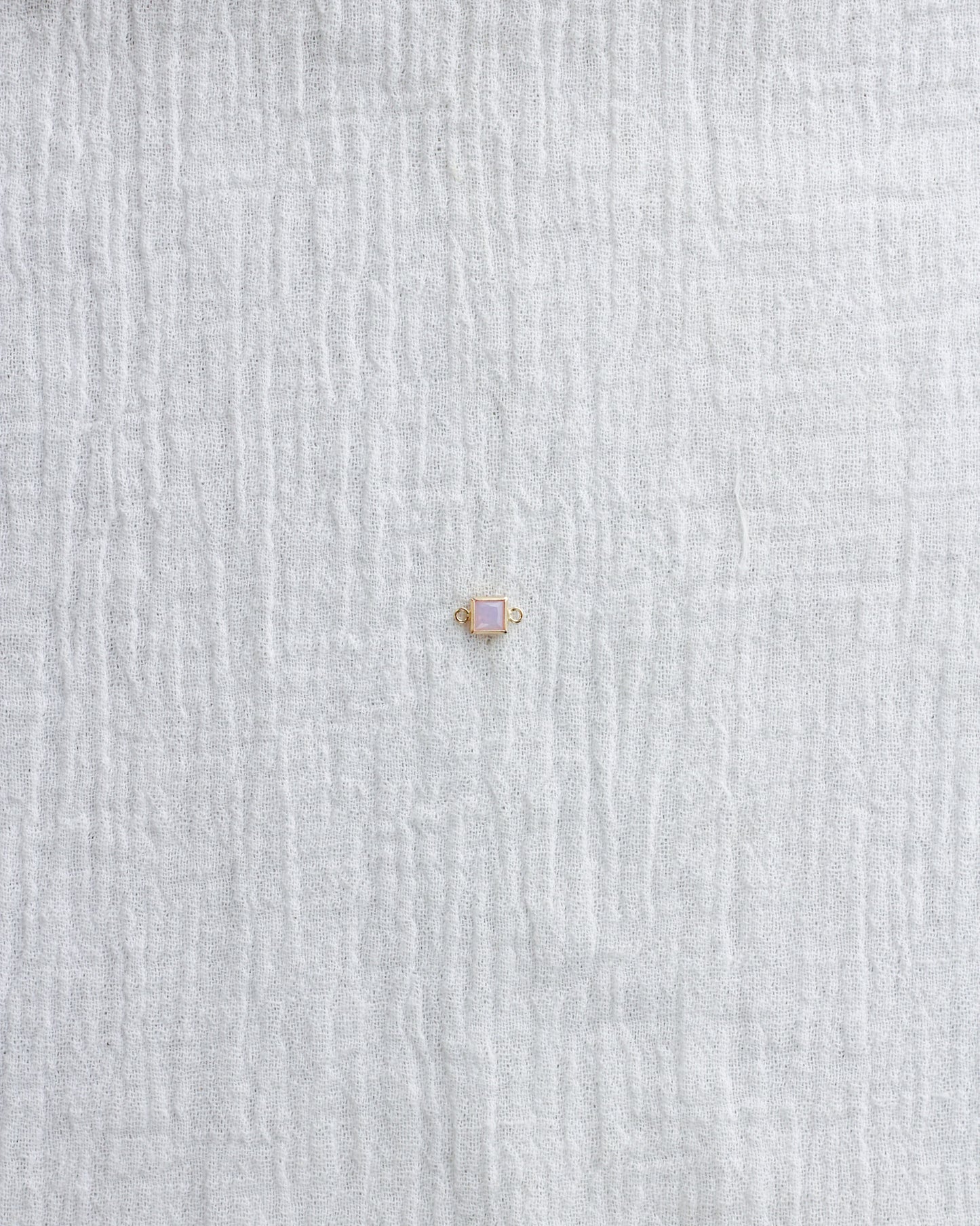 4mm Pink Opal Square Connector, CN322