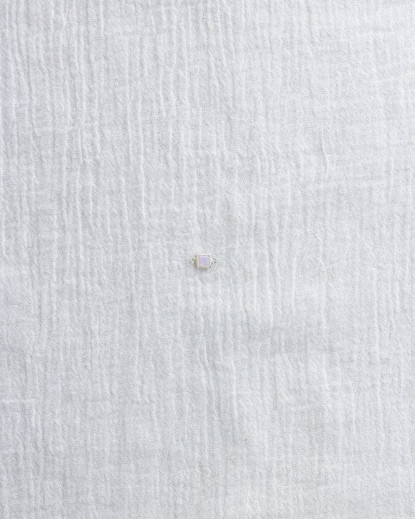 4mm Pink Opal Square Connector, CN322