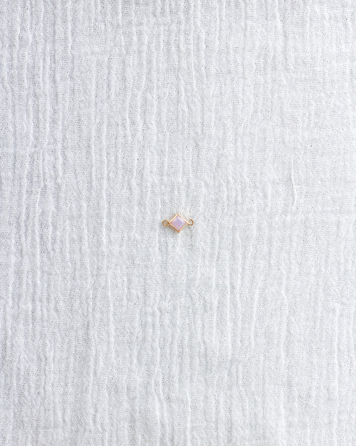 4mm Pink Opal Diamond Shaped Connector, CN326