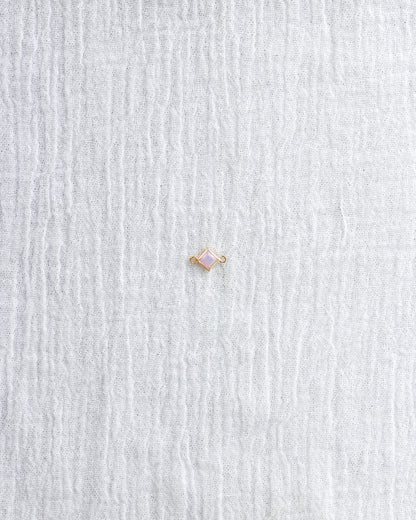 4mm Pink Opal Diamond Shaped Connector, CN326