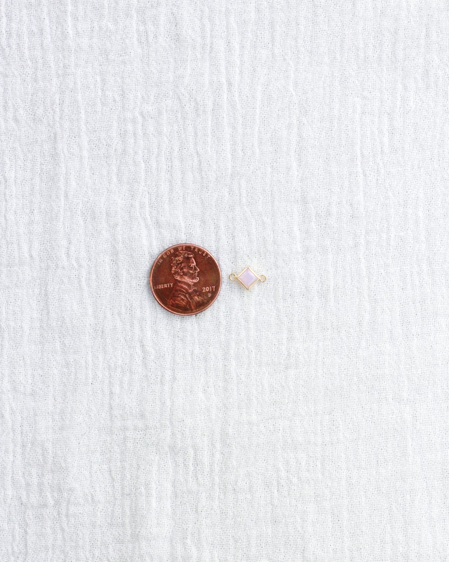 4mm Pink Opal Diamond Shaped Connector, CN326