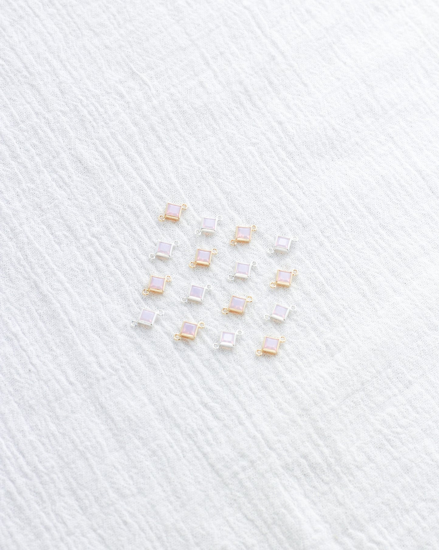 4mm Pink Opal Diamond Shaped Connector, CN326