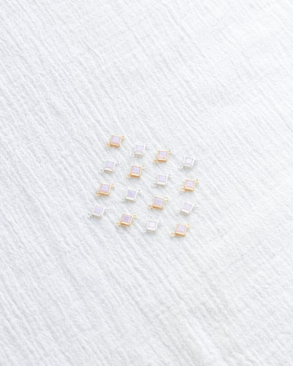 4mm Pink Opal Diamond Shaped Connector, CN326