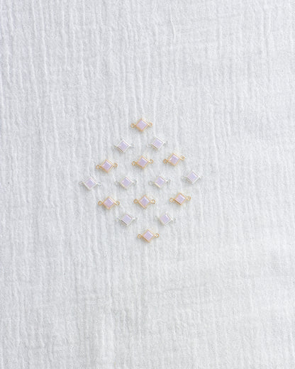 4mm Pink Opal Diamond Shaped Connector, CN326