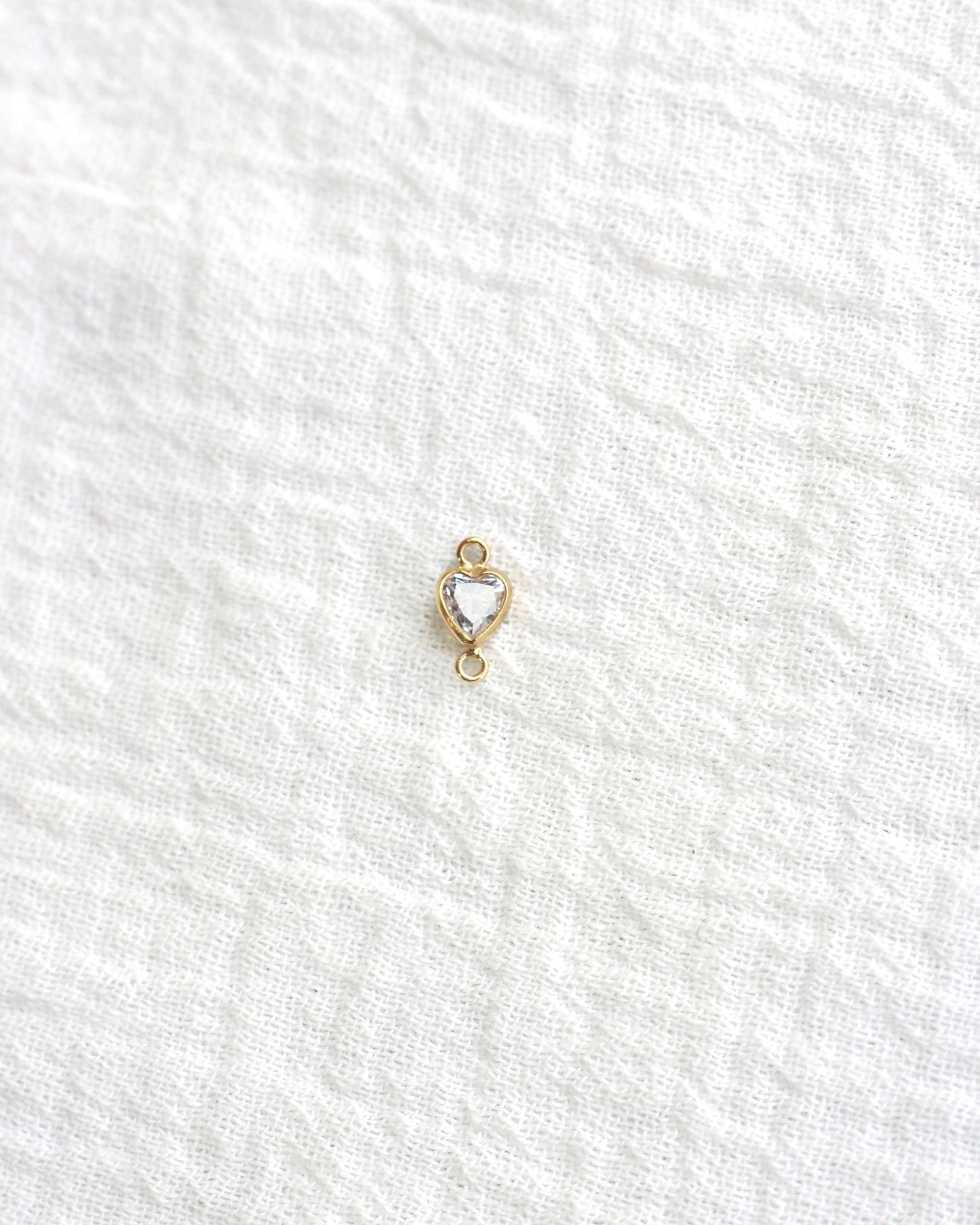 Gold Filled CZ Heart Vertical Connector, CN330