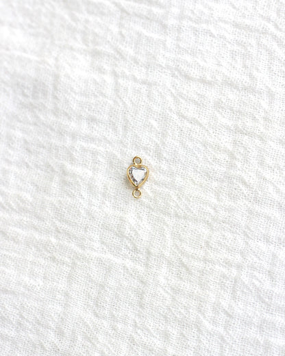 Gold Filled CZ Heart Vertical Connector, CN330