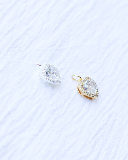 CZ Heart Halo Charm, CH124