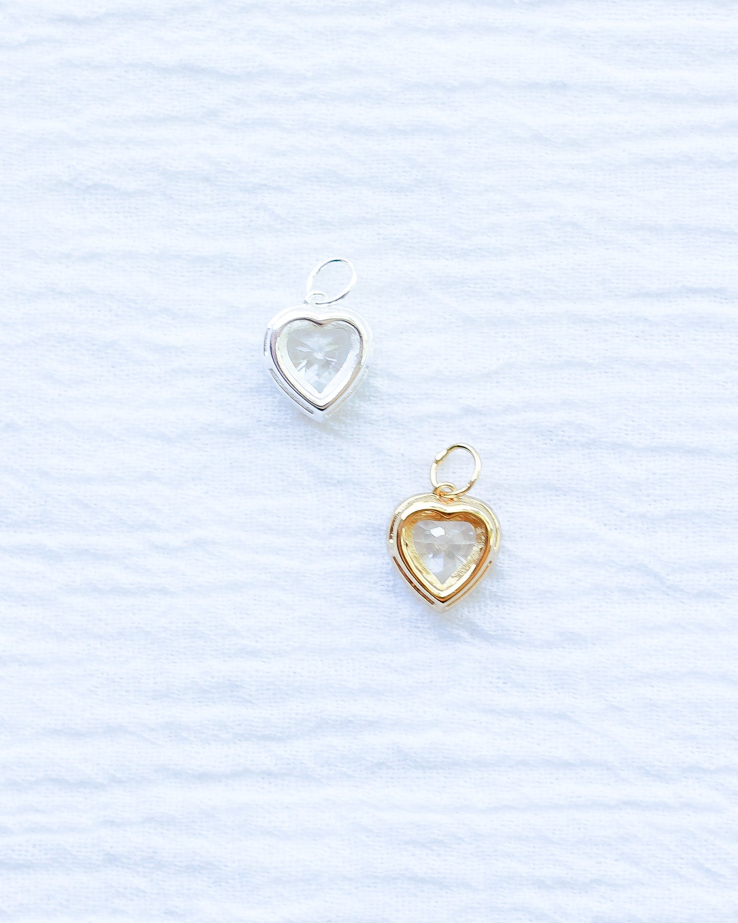 CZ Heart Halo Charm, CH124