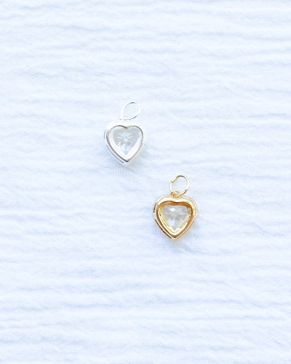CZ Heart Halo Charm, CH124