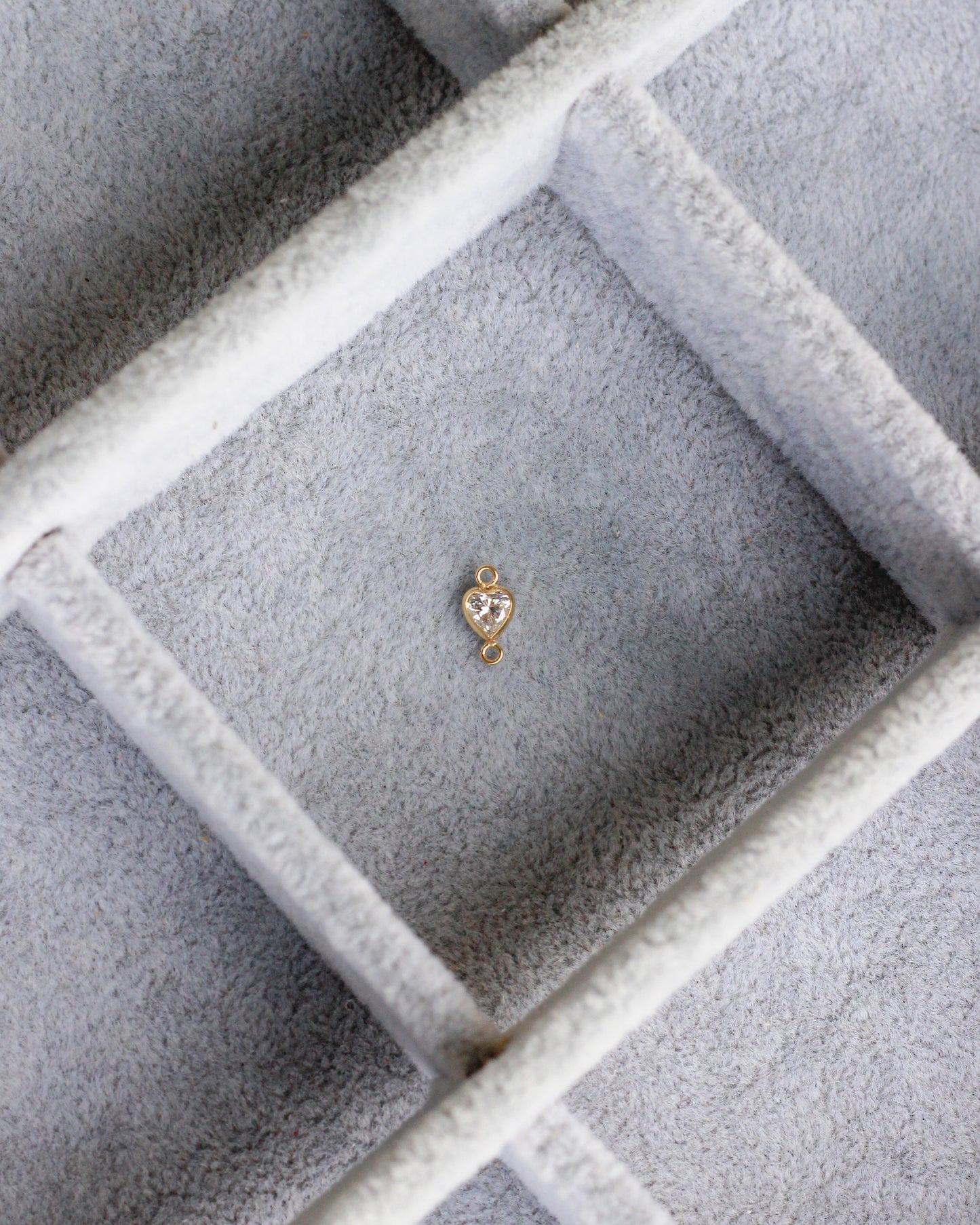 Gold Filled CZ Heart Vertical Connector, CN330