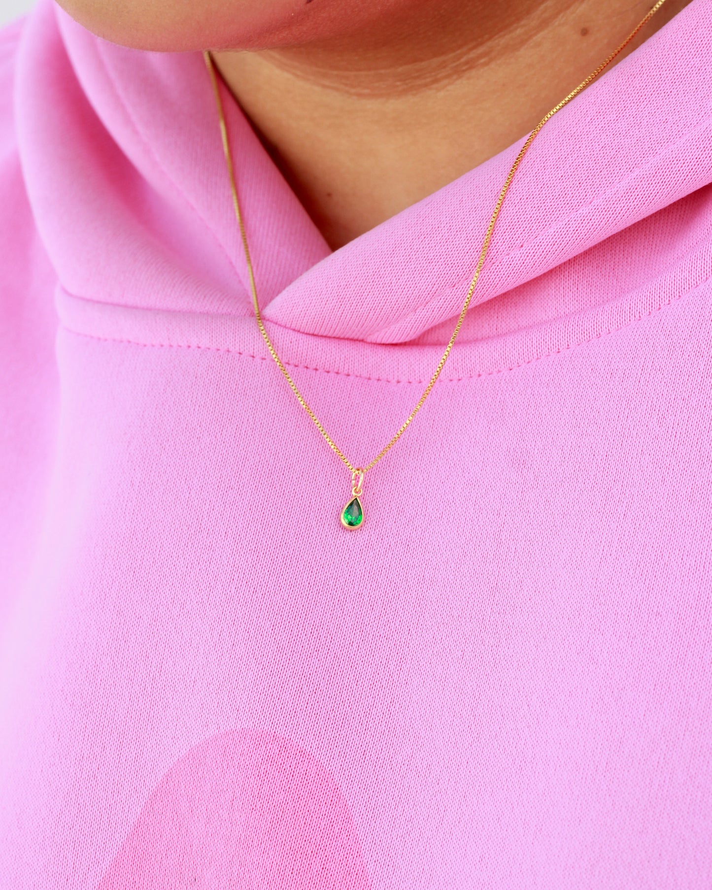 Teardrop Shaped Birthstone Charm, CH285