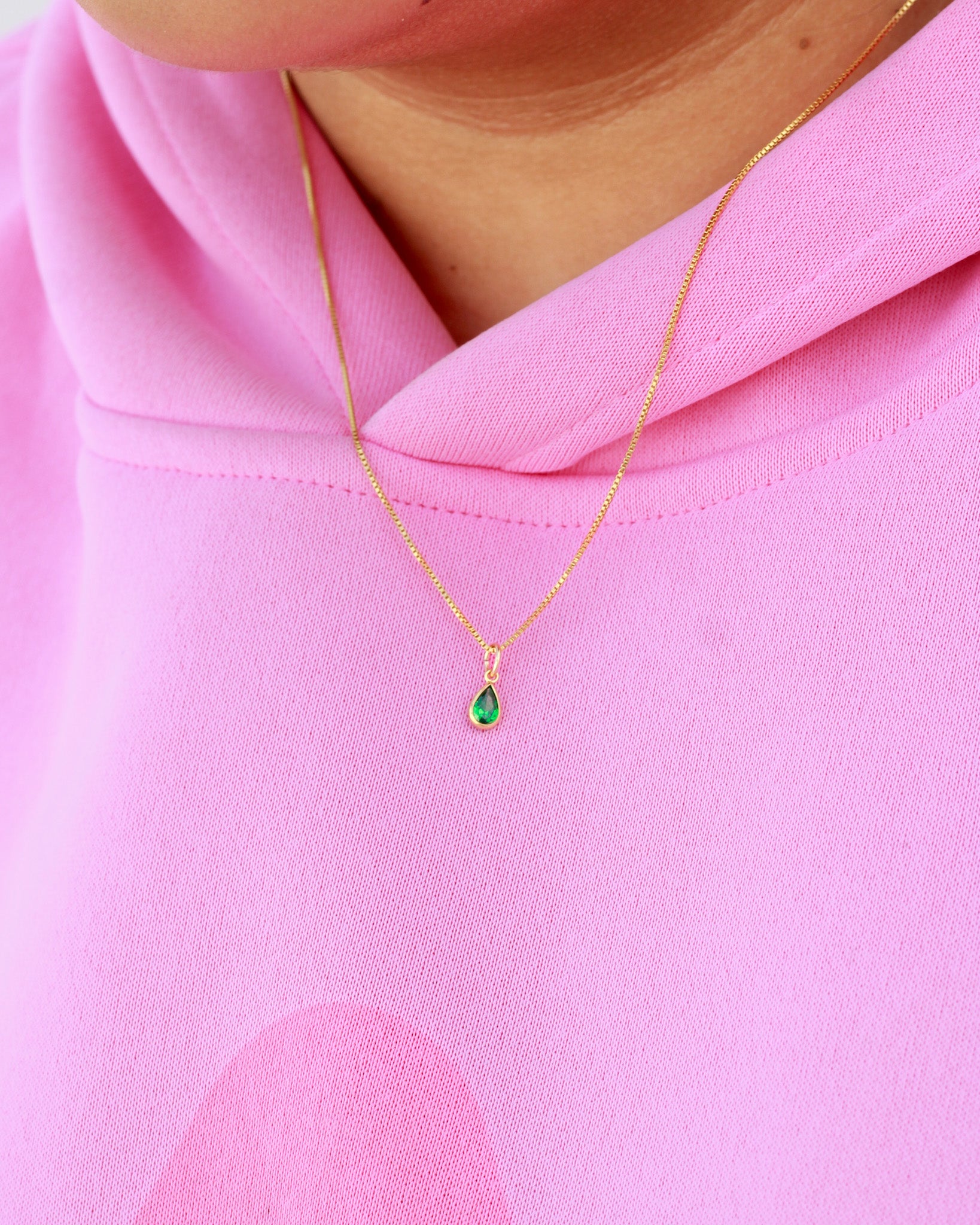 Teardrop Shaped Birthstone Charm, CH285