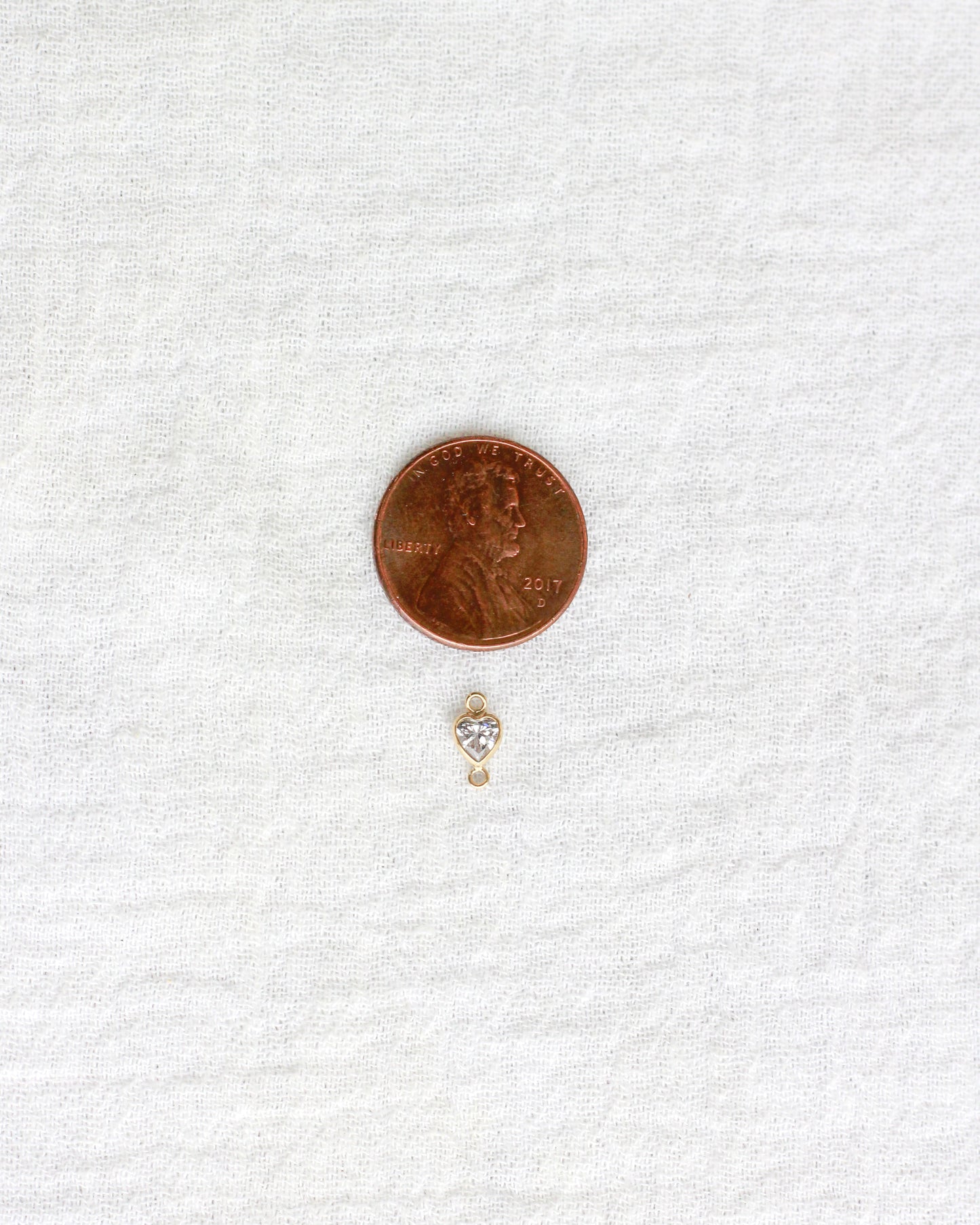 Gold Filled CZ Heart Vertical Connector, CN330