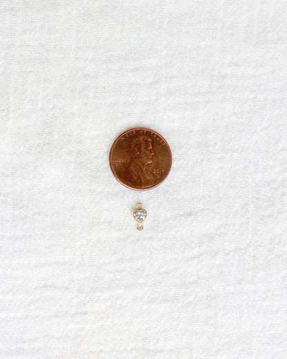 Gold Filled CZ Heart Vertical Connector, CN330