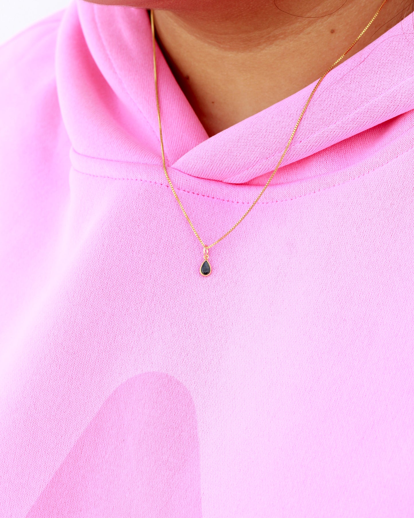 Teardrop Shaped Onyx Charm, CH287