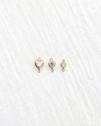 3mm Heart Bezel Connector, CN329