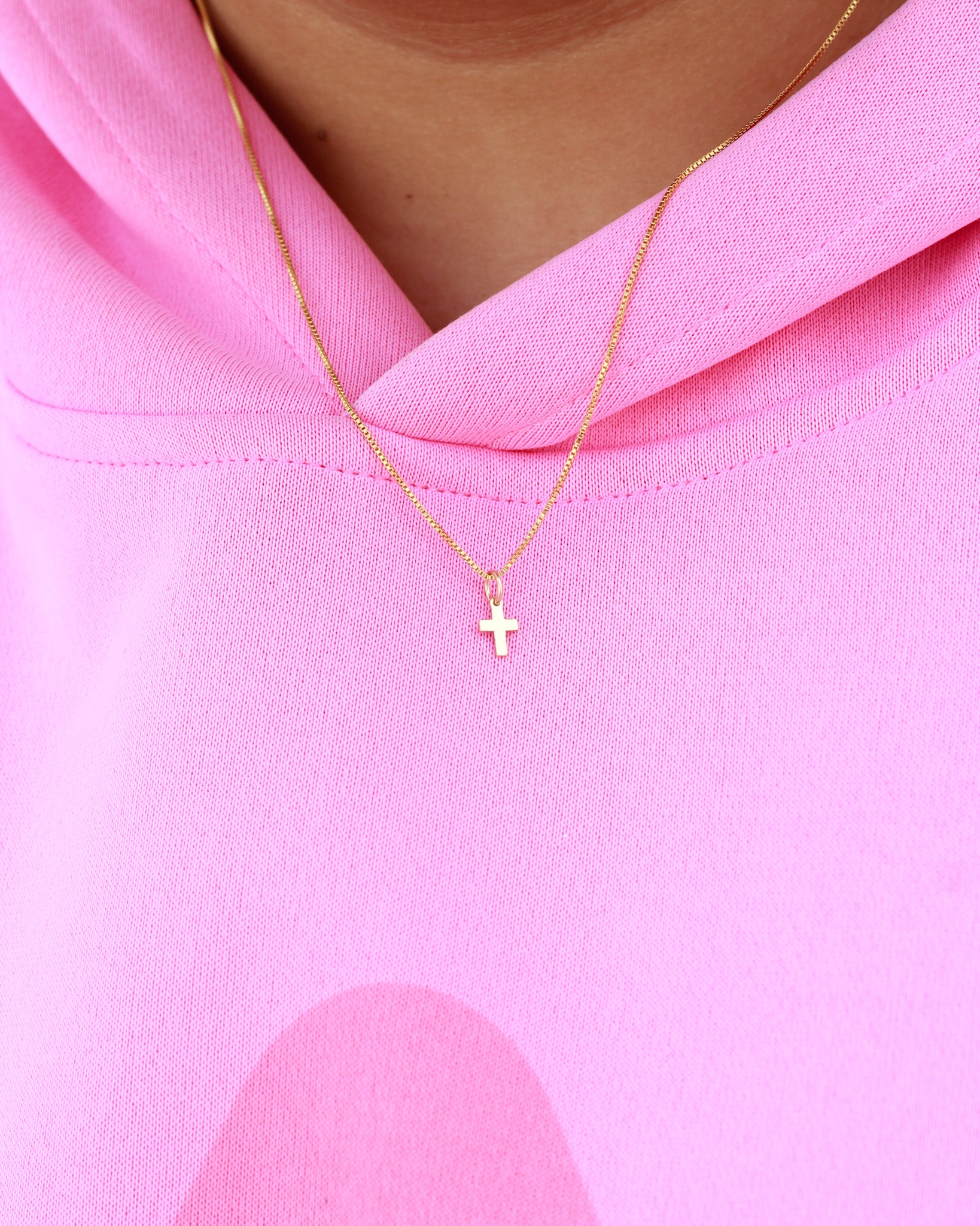 Mini cross charm, 14k gold filled, sterling silver, CH315