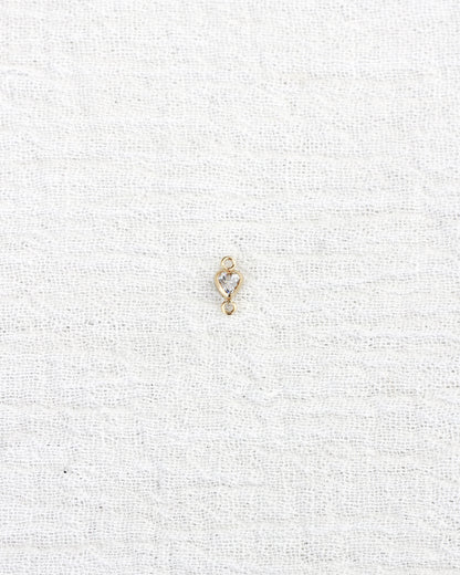 3mm Heart Bezel Connector, CN329