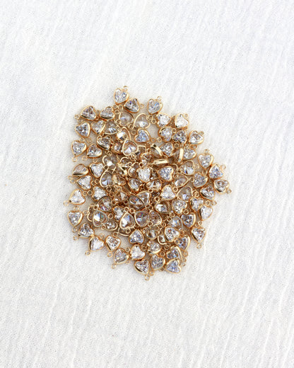 5mm CZ Heart Bezel Connector, CN331