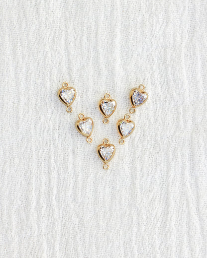 5mm CZ Heart Bezel Connector, CN331