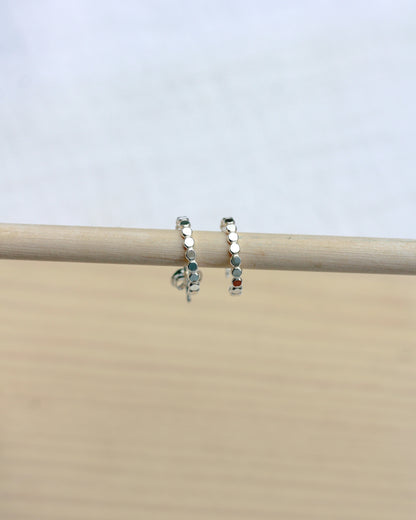 15mm Beaded Hoop Earrings, E10