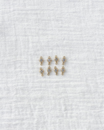 3mm Heart Bezel Connector, CN329