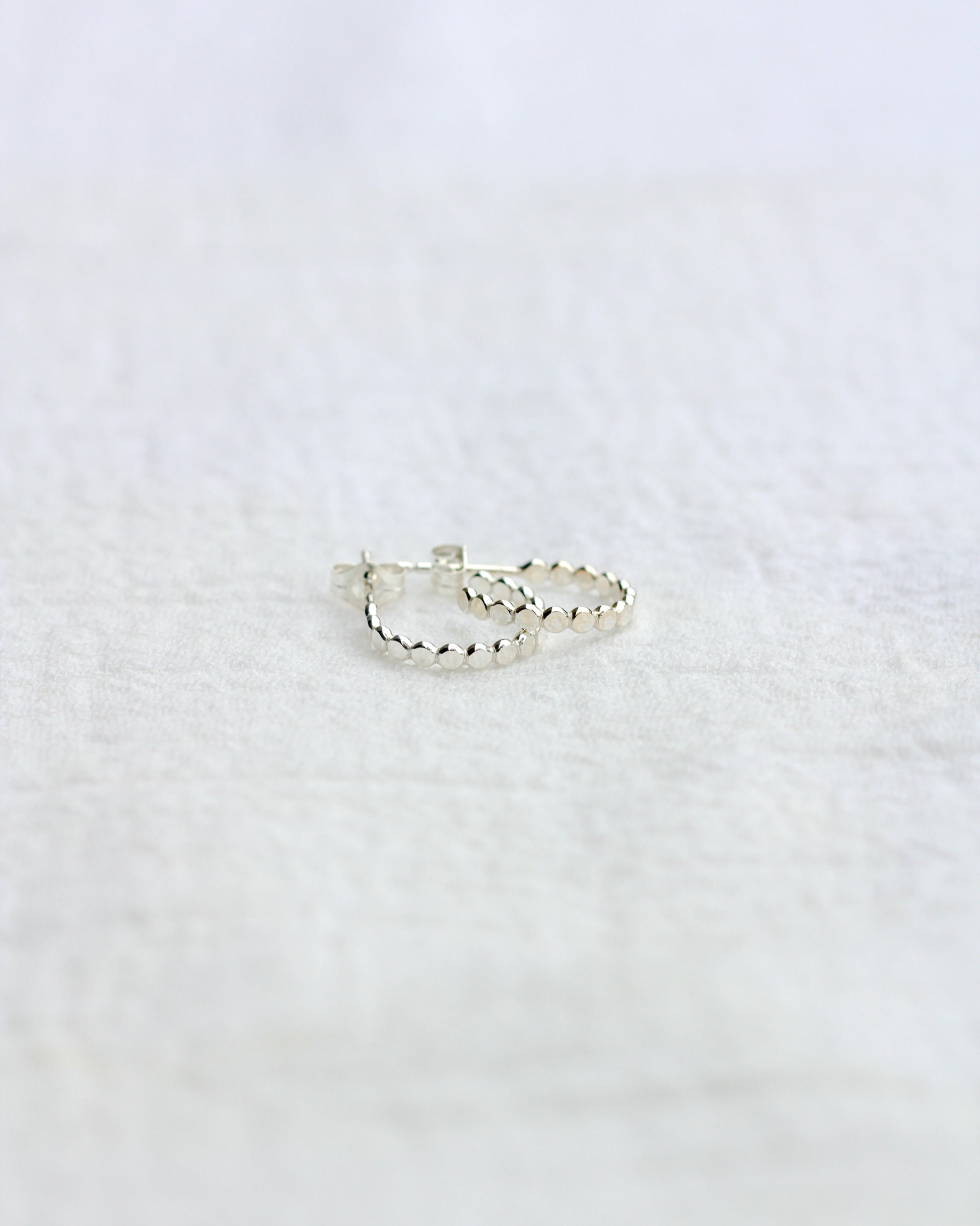 15mm Beaded Hoop Earrings, E10