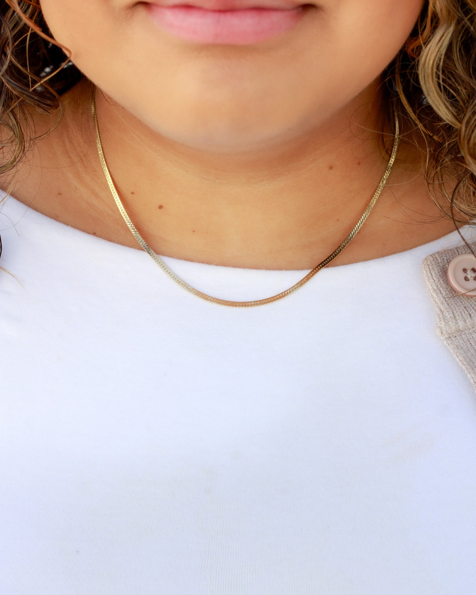 18" 2.4mm Flat Herringbone Necklace Chain, NC16