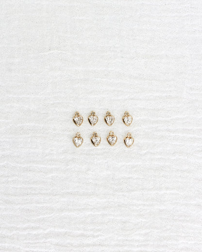 4mm CZ Heart Charm, CH263
