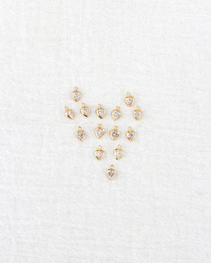 4mm CZ Heart Charm, CH263