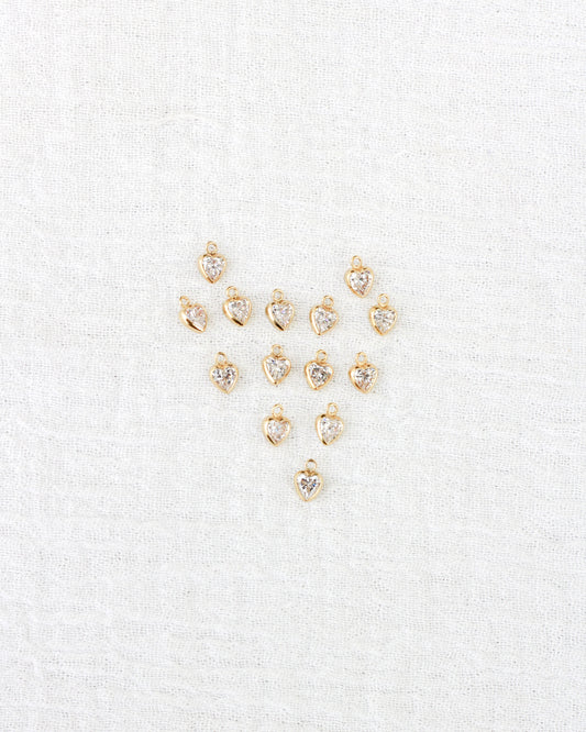 4mm CZ Heart Charm, CH263