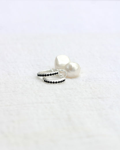 15mm Pearl Gold Hoop Dangle Earrings, E1