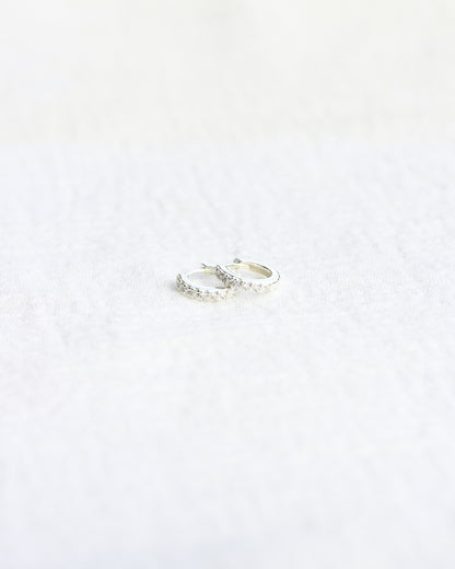 10.5mm Pave Hoop Earring, E47