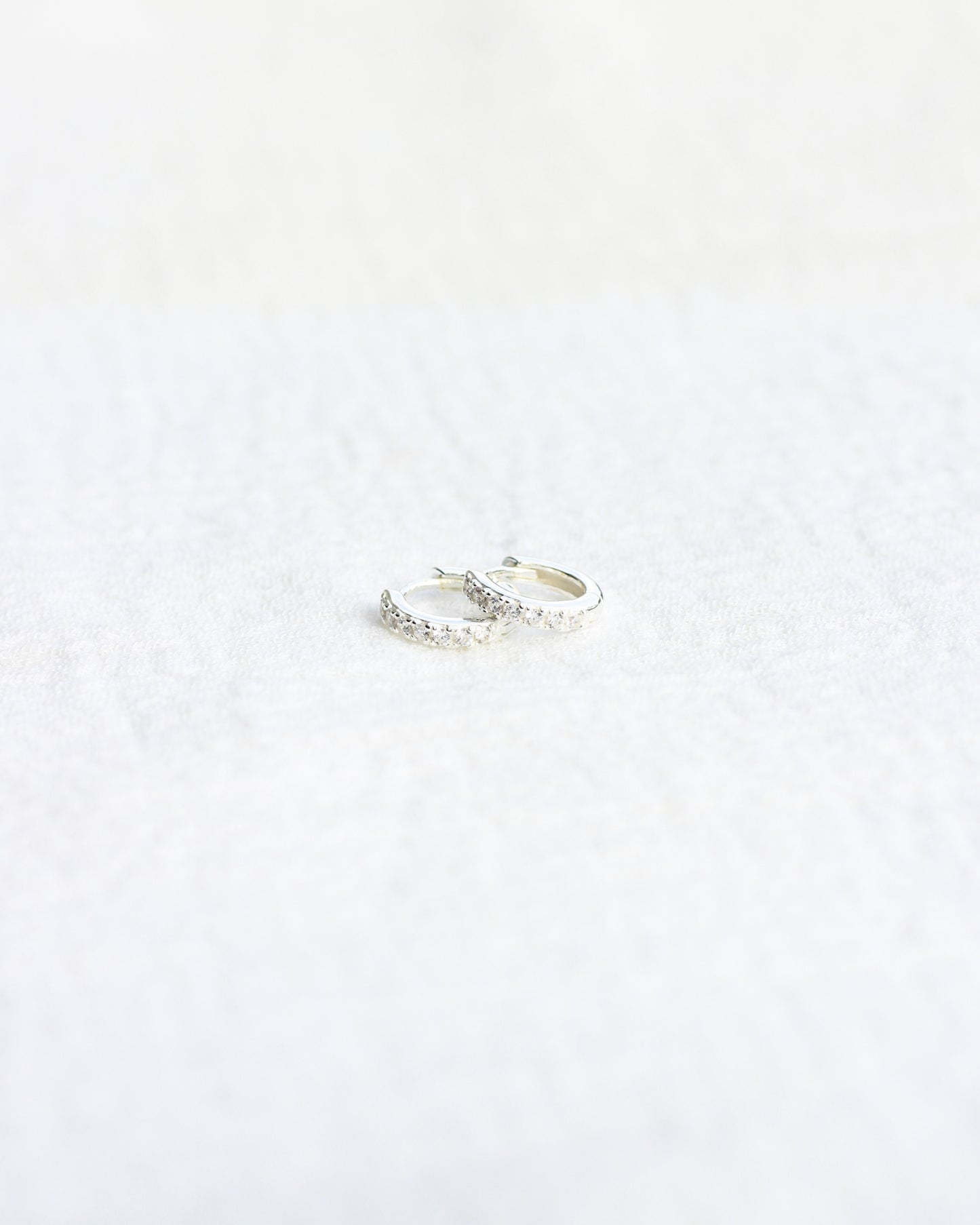 10.5mm Pave Hoop Earrings, E3