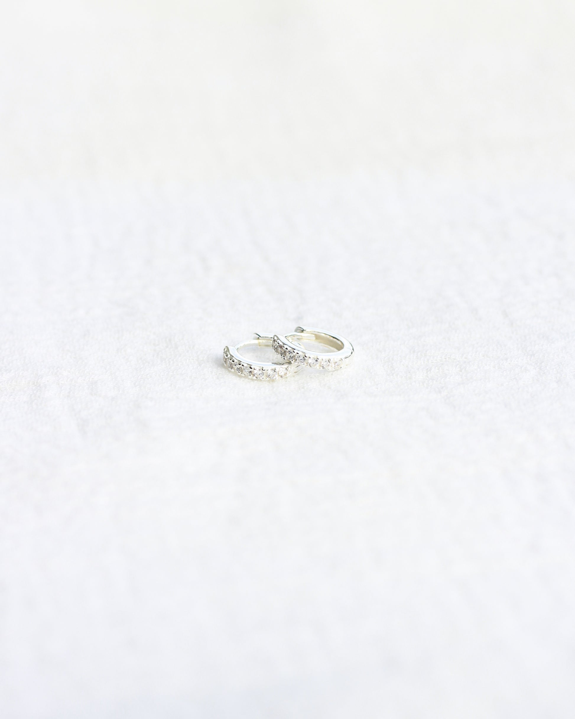 10.5mm Pave Hoop Earrings, E3
