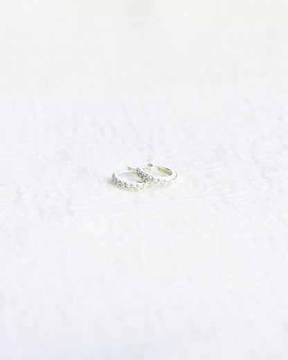 10.5mm Pave Hoop Earrings, E3