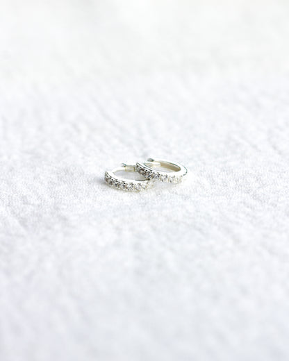 10.5mm Pave Hoop Earring, E47
