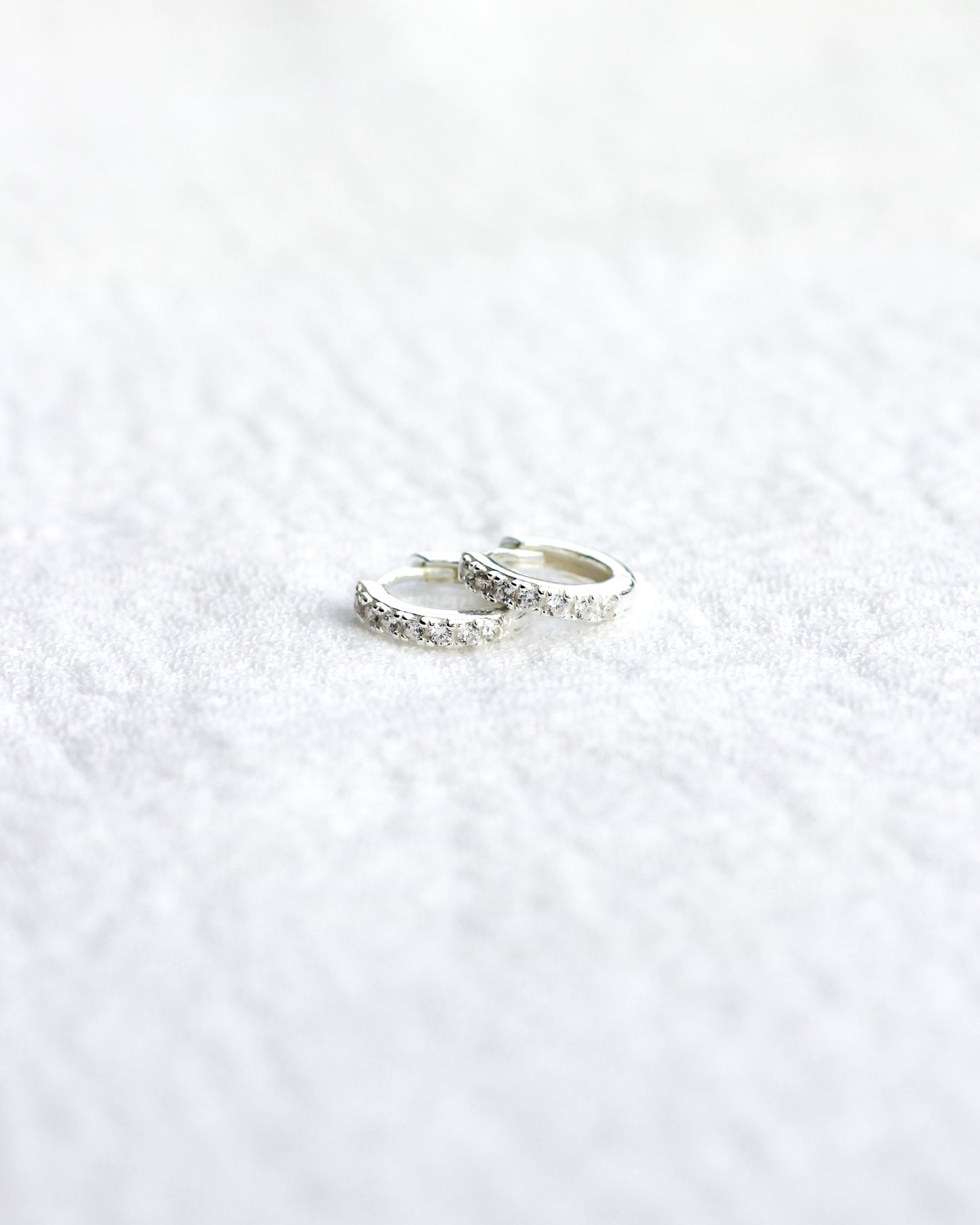 10.5mm Pave Hoop Earrings, E3