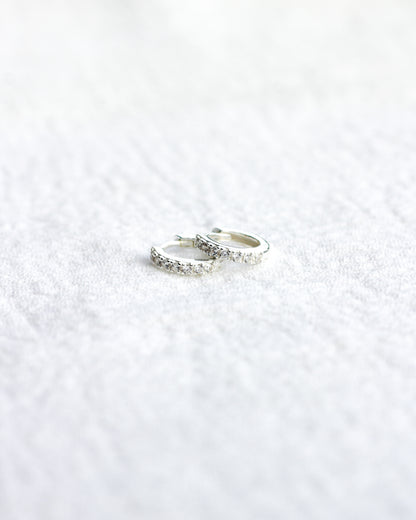 10.5mm Pave Hoop Earrings, E3