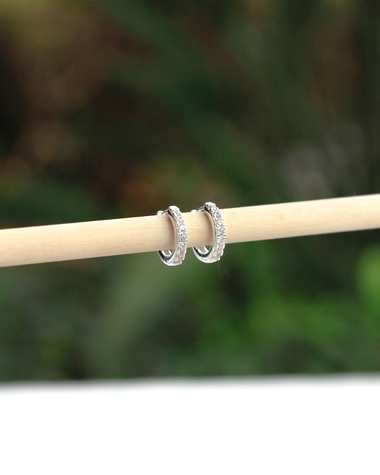 10.5mm Pave Hoop Earrings, E3