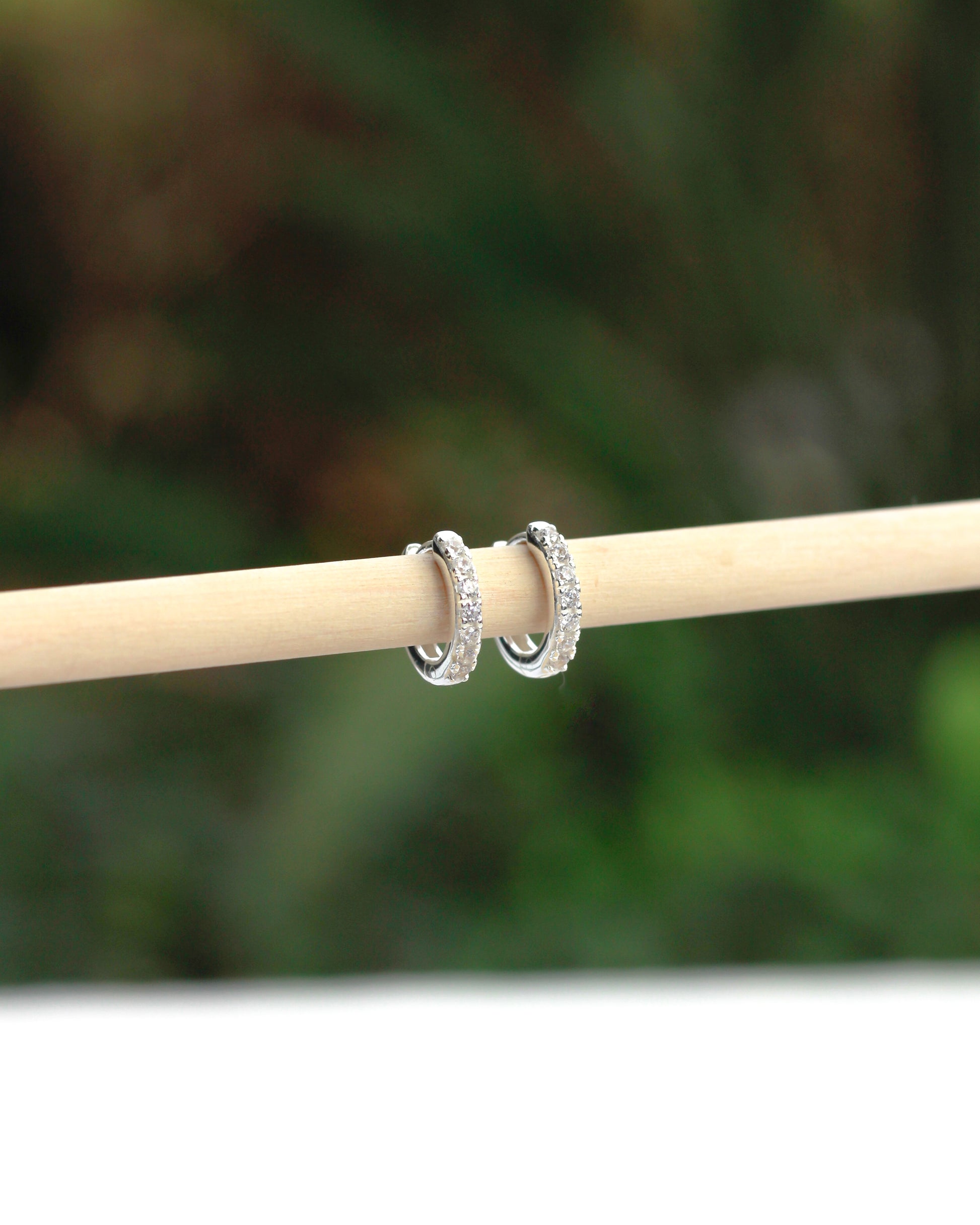 10.5mm Pave Hoop Earrings, E3