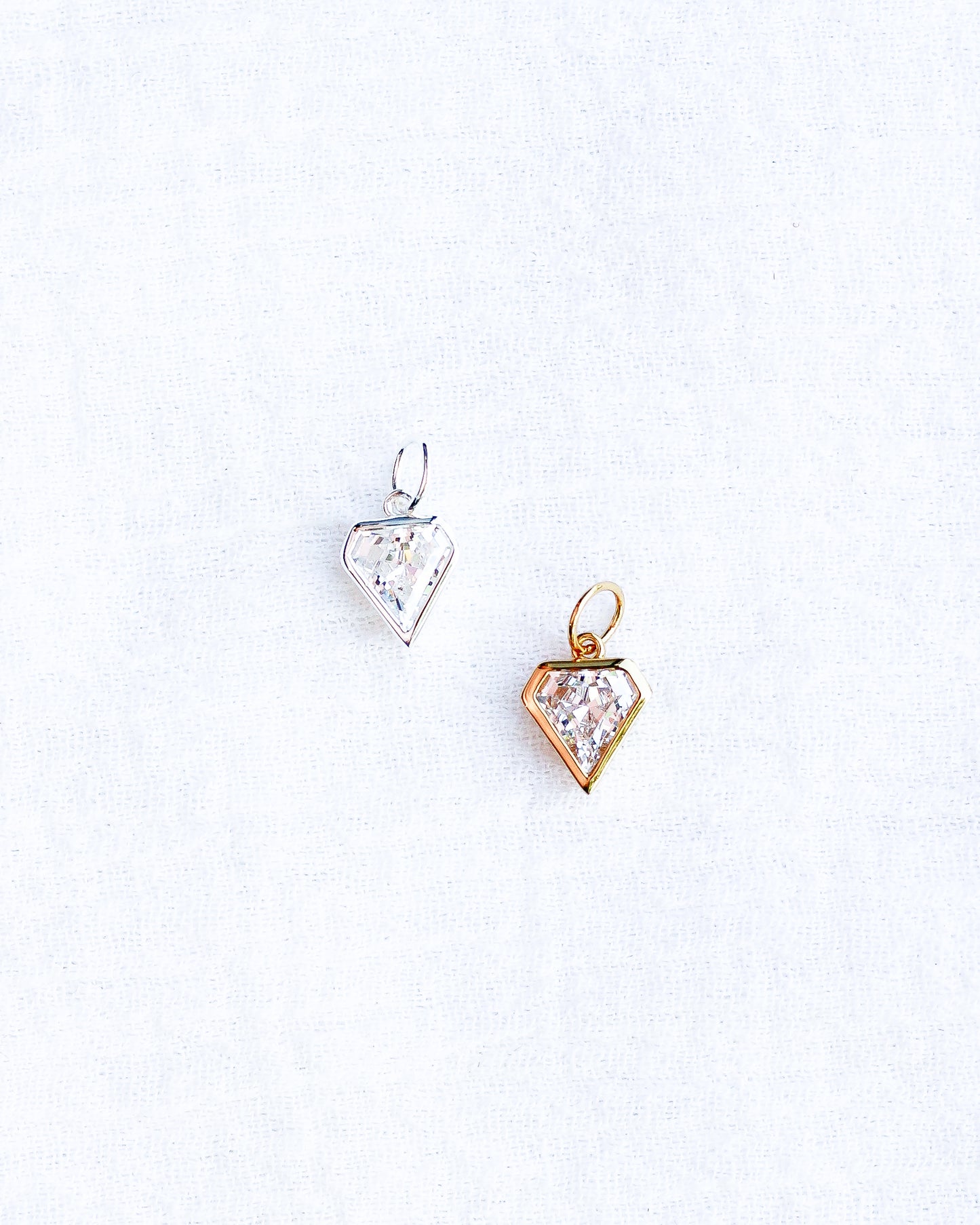 CZ Bezel Diamond Silhouette Charm, CH125