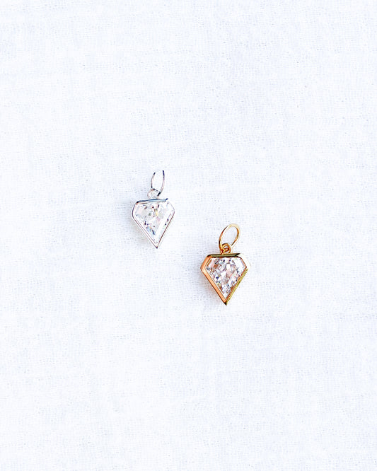 CZ Bezel Diamond Silhouette Charm, CH125