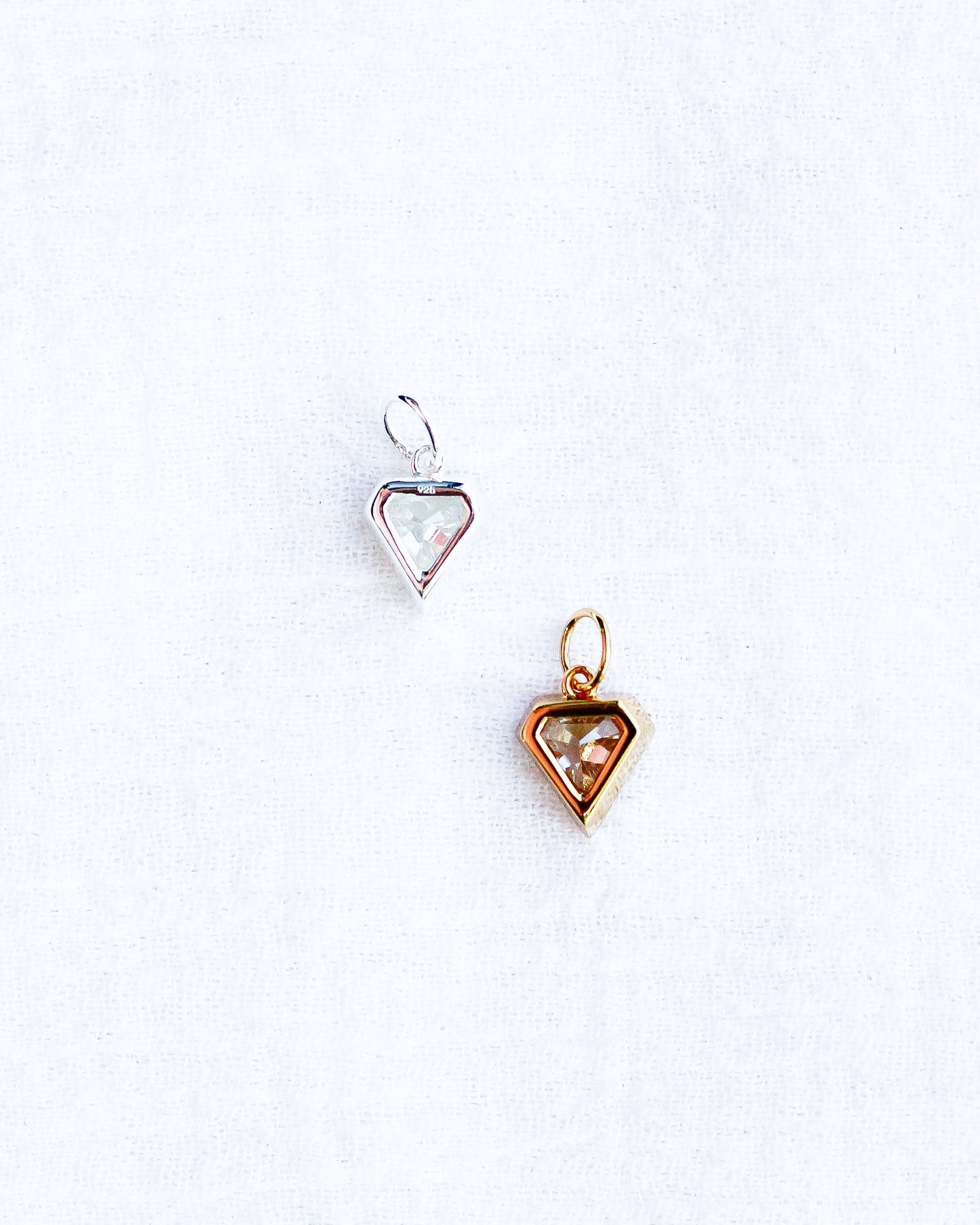 CZ Bezel Diamond Silhouette Charm, CH125