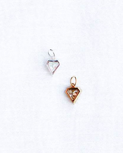 CZ Bezel Diamond Silhouette Charm, CH125