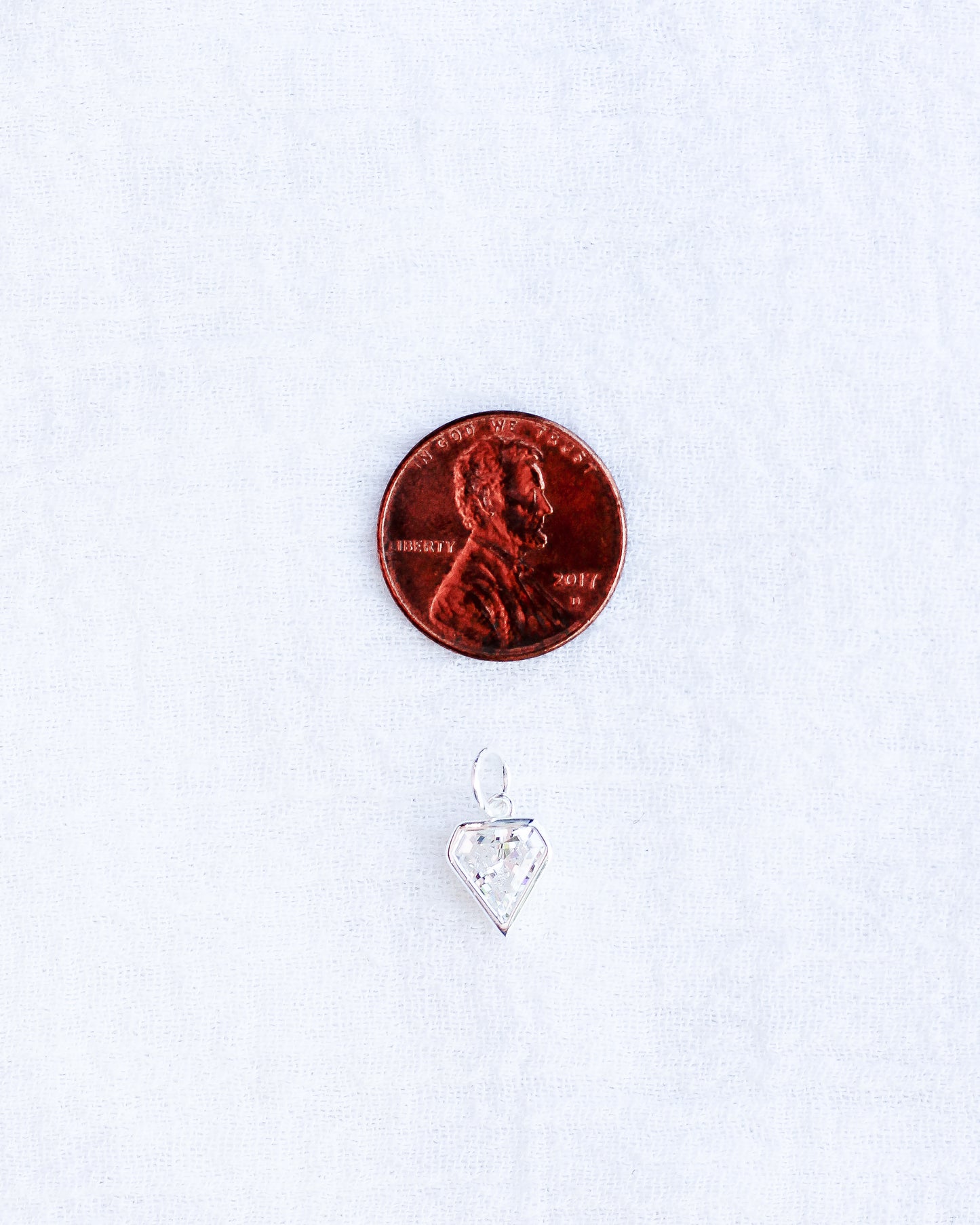 CZ Bezel Diamond Silhouette Charm, CH125